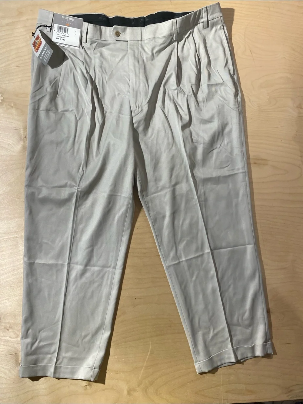 Savane Men's Motion Stretch Dress Pants - Light Gray 46 x 28 (SX)